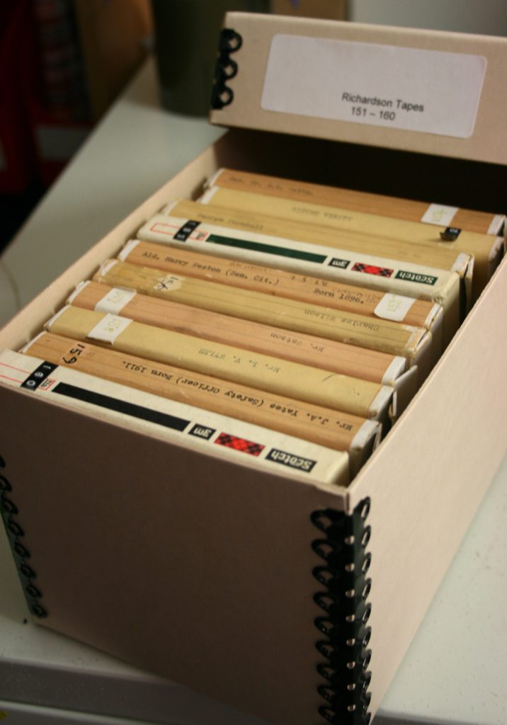 Original reel to reel tapes from the Richardson collection